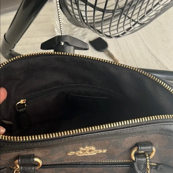 Coach Brown and Black Satchel with Gold Hardware - Picture 6 of 6